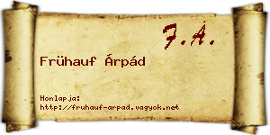 Frühauf Árpád névjegykártya